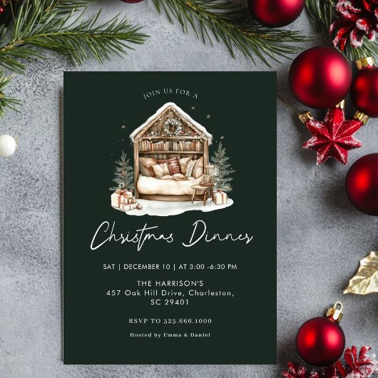 Gemütliche Aquarellwoche Feierabend Weihnachten Einladung