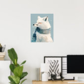 Gemütliche Arktische-Fuchs-Kinderzimmer-Wandkunst  Poster (Heimbüro)