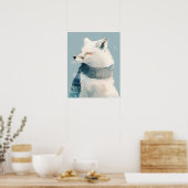 Gemütliche Arktische-Fuchs-Kinderzimmer-Wandkunst  Poster (Küche)