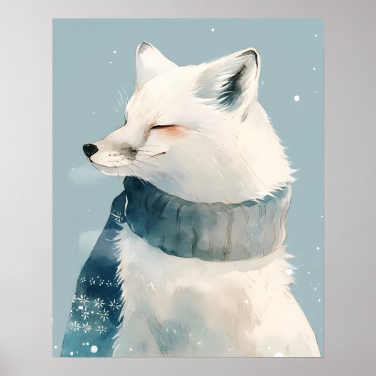 Gemütliche Arktische-Fuchs-Kinderzimmer-Wandkunst  Poster (Vorne)