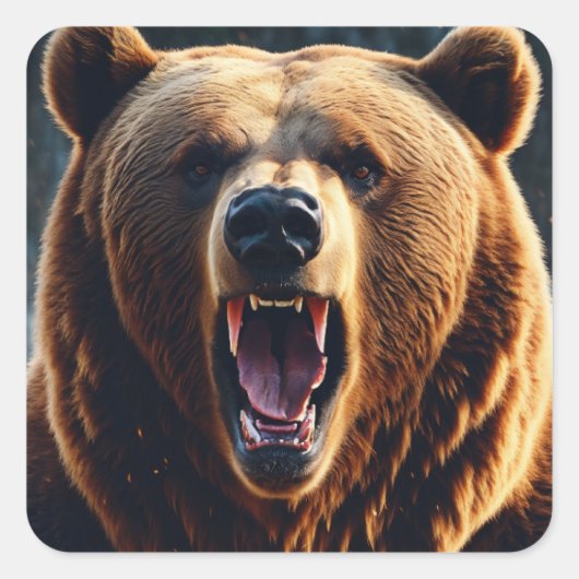 Gemütliche Bärenabenteuer Quadratischer Aufkleber (Vorderseite)