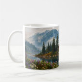 Gemütliche Berghütte See Natur Kunst Kaffeetasse (Links)