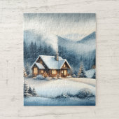 Gemütliche Berghütte Winterlandschaft Puzzle