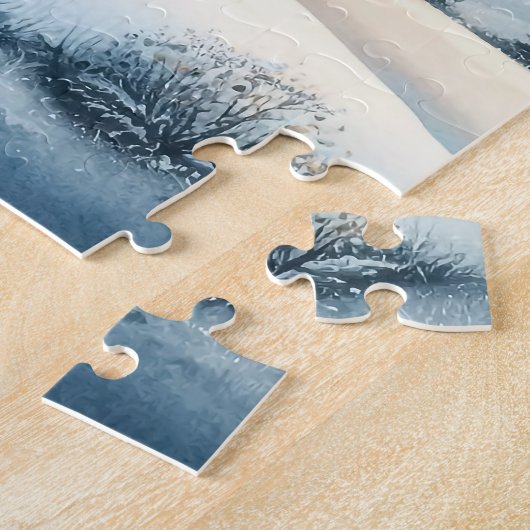 Gemütliche Berghütte Winterlandschaft Puzzle (Seite)