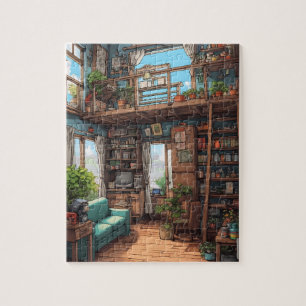 Gemütliche Bibliothek Puzzle