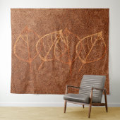 Gemütliche Blätter Formen Kupferschau Tapestry Wandteppich (Beispiel (Horizontal))