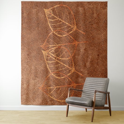 Gemütliche Blätter Formen Kupferschau Tapestry Wandteppich (Beispiel)