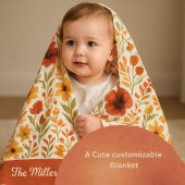 gemütliche Blumenernte Zuhause & Familienname Fleecedecke