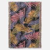 Gemütliche Boho-Tropen-Dekor-Decke. Boho Palmwedel Decke (Vorderseite Vertikal)