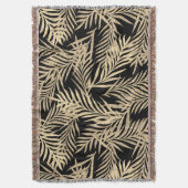 Gemütliche Boho-Tropen-Dekor-Decke. Boho Palmwedel Decke (Vorderseite Vertikal)