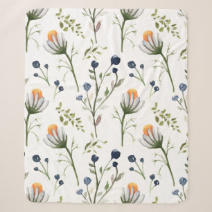 Gemütliche Botanical-Watercolor-Flanelldecke Sherpadecke