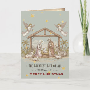 Gemütliche botanische Weihnachtskarte mit Christi Feiertagskarte