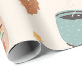 Gemütliche Broschüre über die Rückkehr in die Schu Geschenkpapier (Rolleneckpunkt)