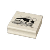 Gemütliche Bücher Katze Smoking Tee Süße Grüne Tee Gummistempel (Stempel)