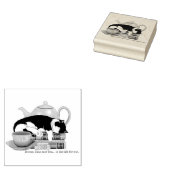 Gemütliche Bücher Katze Smoking Tee Süße Grüne Tee Gummistempel (Stempel)