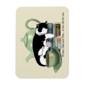 Gemütliche Bücher Katze Smoking Tee Süße Grüne Tee Magnet (Vertikal)