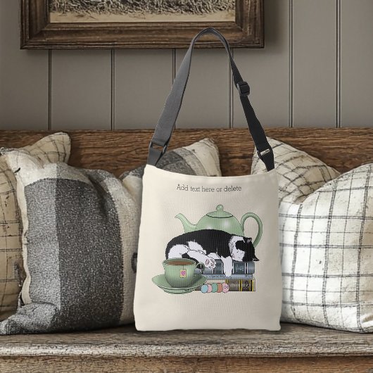 Gemütliche Bücher Katze Smoking Tee Süße Grüne Tee Tasche