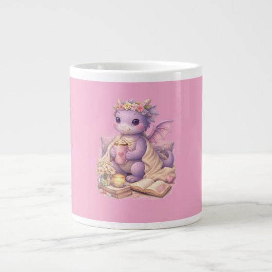 Gemütliche Bücher-Mama-Drache-Kaffeetasse Jumbo-Tasse (Vorderseite)