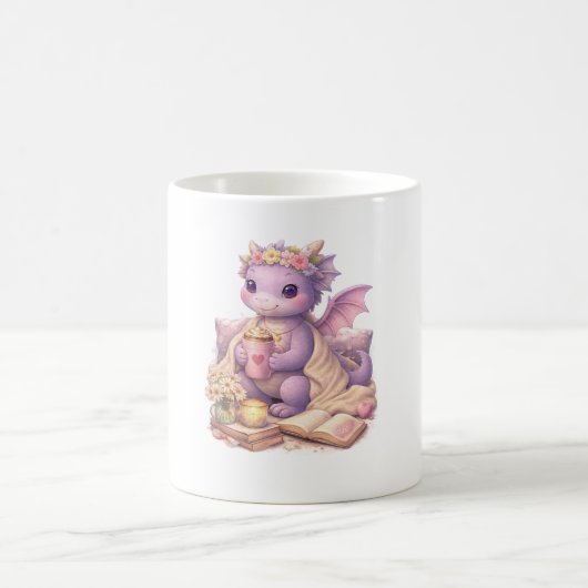 Gemütliche Bücher-Mama-Drache-Kaffeetasse Kaffeetasse (Mittel)