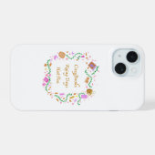 Gemütliche Bücher, Regentage, Heißer Tee iPhone 15 Hülle (Rückseite (Horizontal))