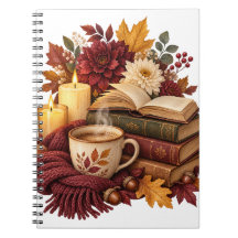 Gemütliche Bücher und Kaffee Herbst Notizbuch