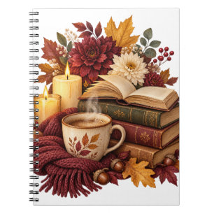 Gemütliche Bücher und Kaffee Herbst Notizbuch