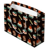 Gemütliche Bücher und Kaffee Lesen Große Geschenktüte (Rückseite Schrägansicht)