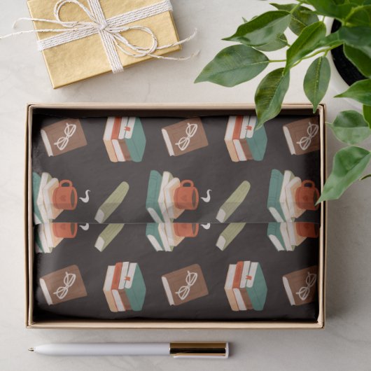 Gemütliche Bücher und Kaffee Lesen Seidenpapier (Geschenk)