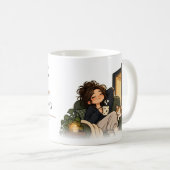 Gemütliche Buchliebhaber-Katze & Lustiger Introver Kaffeetasse (VorderseiteRechts)