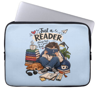 Gemütliche Buchliebhaber-Lesebild-Illustration Laptopschutzhülle