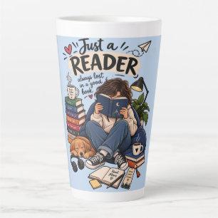 Gemütliche Buchliebhaber-Lesebildillustration Milchtasse