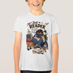 Gemütliche Buchliebhaber-Lesebildillustration Tri-Blend Shirt