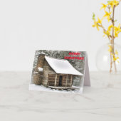 Gemütliche Cabin Weihnachtskarte. Karte (Gelbe Blume)