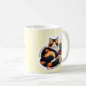 Gemütliche Calico-Katze Personalisierter Lesekaffe Kaffeetasse (VorderseiteRechts)