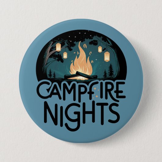 Gemütliche Campfeuernächte Rustikales Abenteuer im Button (Vorderseite)