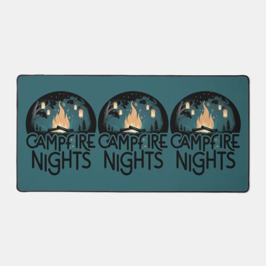 Gemütliche Campfeuernächte Rustikales Abenteuer im Schreibtischunterlage (Vorderseite)