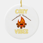 Gemütliche Campfire Vibes Roasting Marshmallows fü Keramik Ornament (Hinten)