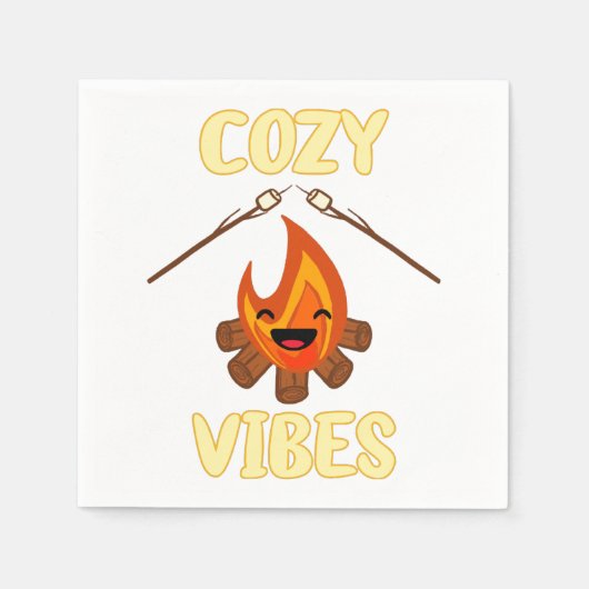 Gemütliche Campfire Vibes Roasting Marshmallows fü Serviette (Vorderseite)