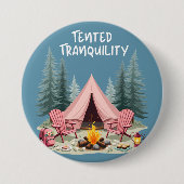Gemütliche Camping-Ästhetik Glamping-Zelt & Lagerf Button (Vorderseite)