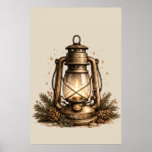 Gemütliche Campinglaterne Poster (Vorne)