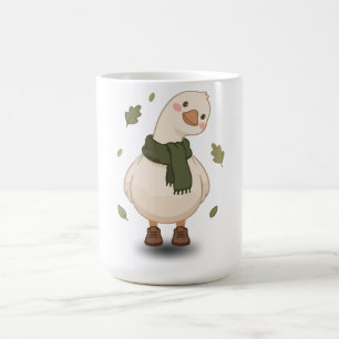 Gemütliche Cartoon-Ente im Herbst Kaffeetasse