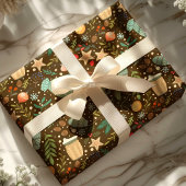 Gemütliche Cocoa und Mittens Niedlicher Feiertag W Geschenkpapier