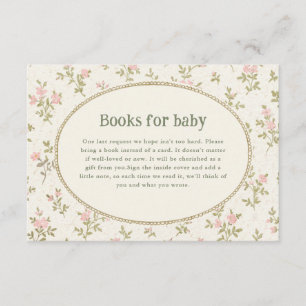 Gemütliche Cottage-Blumen-Baby-Shower-Bücher für B Begleitkarte