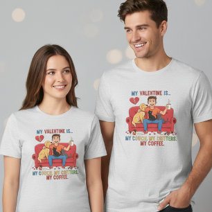 Gemütliche Couch-Tiere-Kaffe-Valentinsliebhaber-Ge Tri-Blend Shirt