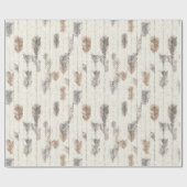 Gemütliche Creme-Federn Weihnachten Geschenkpapier (Flach)