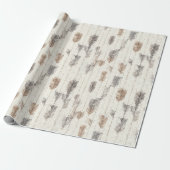 Gemütliche Creme-Federn Weihnachten Geschenkpapier (Ungerollt)