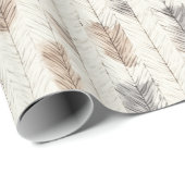 Gemütliche Creme-Federn Weihnachten Geschenkpapier (Rolleneckpunkt)