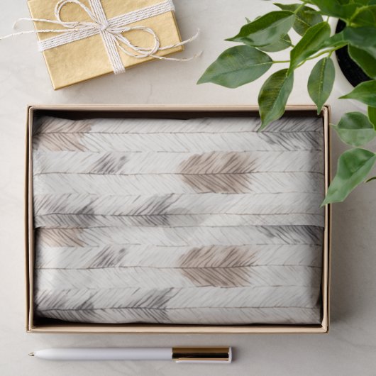 Gemütliche Creme Federn Weihnachten Seidenpapier (Geschenk)