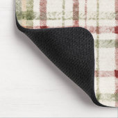 Gemütliche Creme Grün Rot Streifen Mousepad (Ecke)