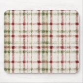 Gemütliche Creme Grün Rot Streifen Mousepad (Vorne)